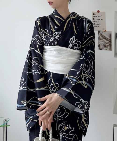 TREOVER 浴衣 「2WAY 浴衣 3点セット」一人でも楽々着れる♪ 大人