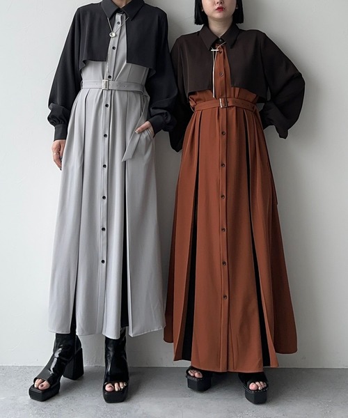 【美品】HARE バイカラータックワンピース HARE（ハレ）の「バイカラータックワンピース（）」 - WEAR