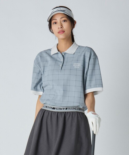 UNITED ARROWS GOLF ポロシャツ ポロ ウィメンズ プレイド