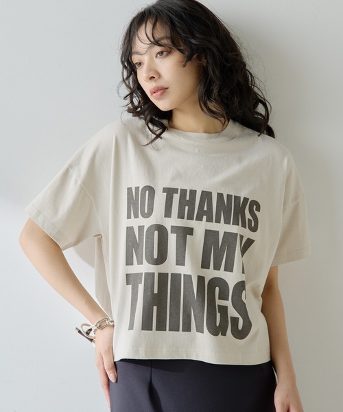 にゃむたページ Whim Gazette tシャツ NO THANKS ロゴTシャツ レディース