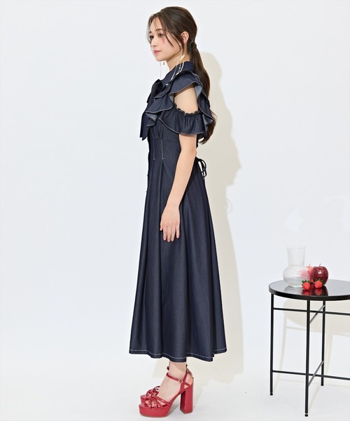 ウィルセレクション　リボンタイワンピース WILLSELECTION ワンピース ラッフルスリーブリボンタイ