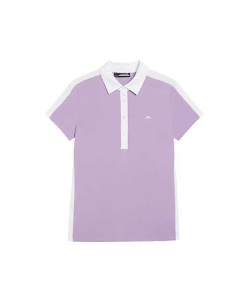 ブラウス シャツ 「J.LINDEBERG/GOLF」パネル配色ライン半袖ポロ レディース