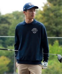 極美品■BEAMS GOLF ビームスゴルフ 襟ロゴ裏フリース プルオーバー■Ｌ BEAMS GOLF（ビームス ゴルフ） トレーナー スウェット ORANGE LABEL