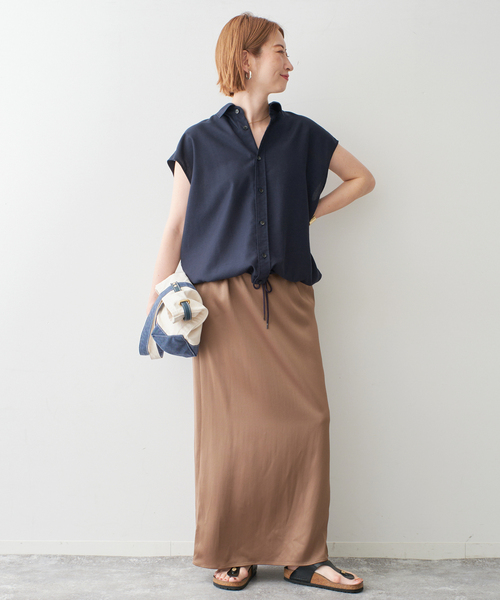 Spick＆Span ブラウス シャツ ソフトブロードフレンチヘム