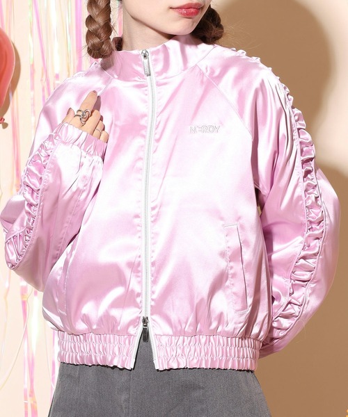 NERDY ジャージ　トップス NERDY ジャージ サテンバイカートラックトップ レディース