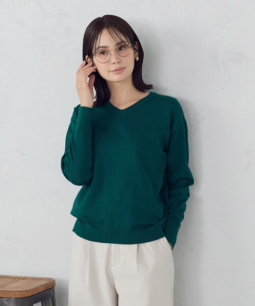 A MACHINE ネイビー Vネック ニット COMME CA ISM（コムサイズム） ニット セーター 「マシン