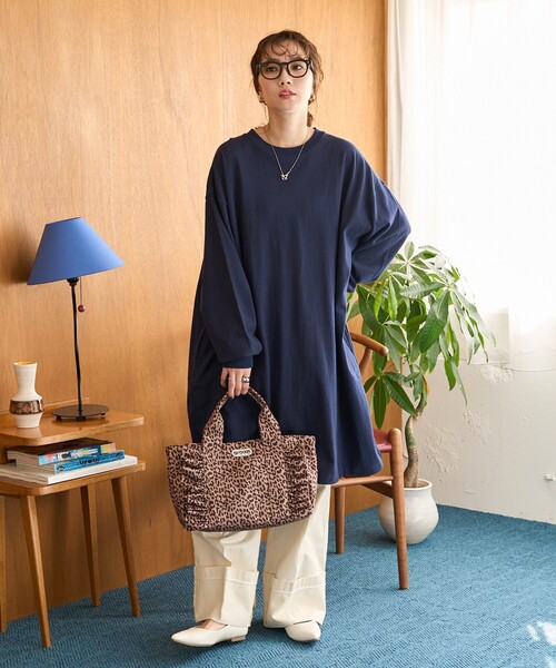 ワンピース 限定展開　ビッグシルエット ロング スリーブ Tシャツ ミニ ワンピース | FREAK'S STORE | 05