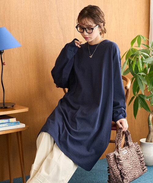 ワンピース 限定展開　ビッグシルエット ロング スリーブ Tシャツ ミニ ワンピース | FREAK'S STORE | 26