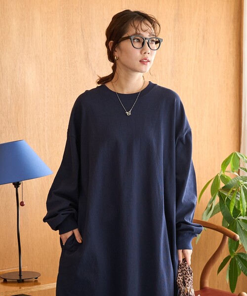 ワンピース 限定展開　ビッグシルエット ロング スリーブ Tシャツ ミニ ワンピース | FREAK'S STORE | 23