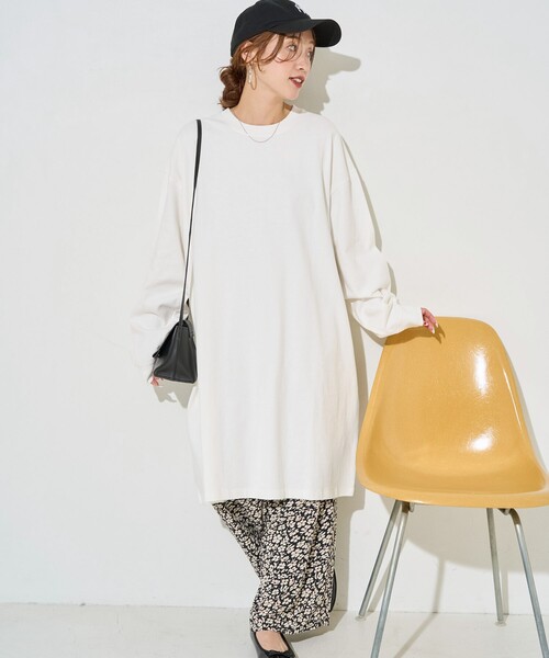 ワンピース 限定展開　ビッグシルエット ロング スリーブ Tシャツ ミニ ワンピース | FREAK'S STORE | 16