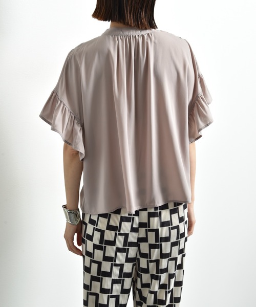 「INTERPLANET」 半袖ブラウス FREE オフホワイト レディース_画像9