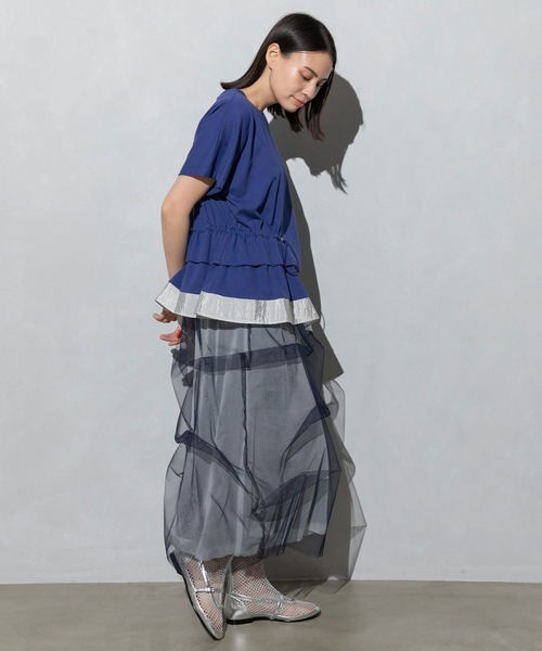 [MARECHAL TERRE] трикотаж с коротким рукавом MEDIUM светло-серый женский 