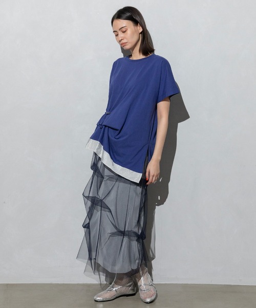 [MARECHAL TERRE] трикотаж с коротким рукавом MEDIUM светло-серый женский 