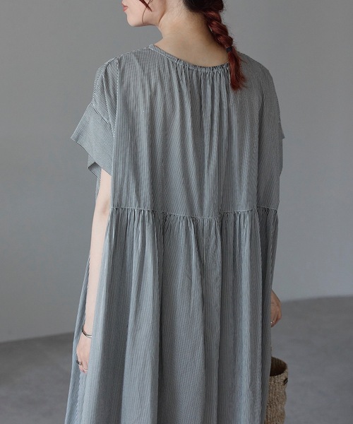 「＆HALF」 「Worldclass」半袖ワンピース L ホワイト系その他 レディース_画像9