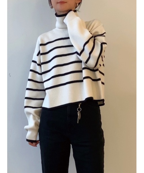 「MIESROHE」 タートルネックニット FREE ホワイト レディース_画像7