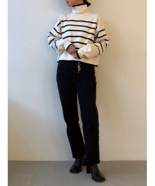 「MIESROHE」 タートルネックニット FREE ホワイト レディース_画像9