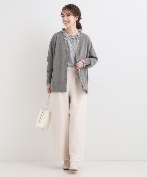 DRESKIP（ドレスキップ） カーディガン 「洗える」もちもち ミドル丈