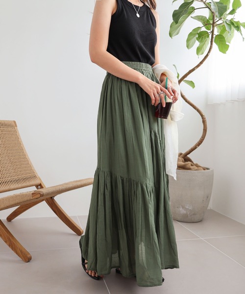 「andme」 「alma design」スカート M チャコールグレー レディース_画像4