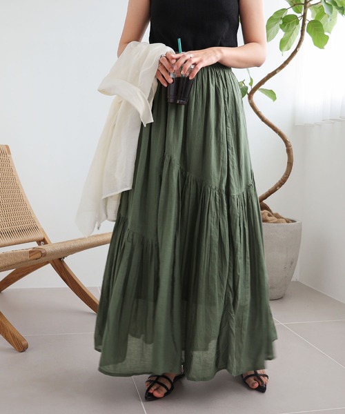 「andme」 「alma design」スカート M チャコールグレー レディース_画像6