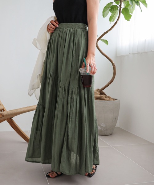 「andme」 「alma design」スカート M チャコールグレー レディース_画像8