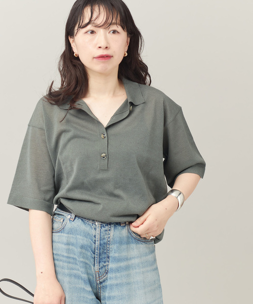 「journal standard L'essage」 半袖ポロシャツ FREE マスタード レディース_画像7