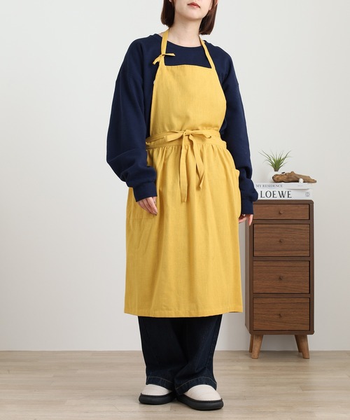 l'atelier Nuuit（アトリエ ヌイ） エプロン 綿麻ウエストギャザー