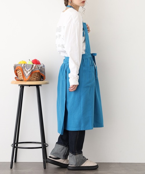 l'atelier Nuuit（アトリエ ヌイ） エプロン 綿麻ウエストギャザー