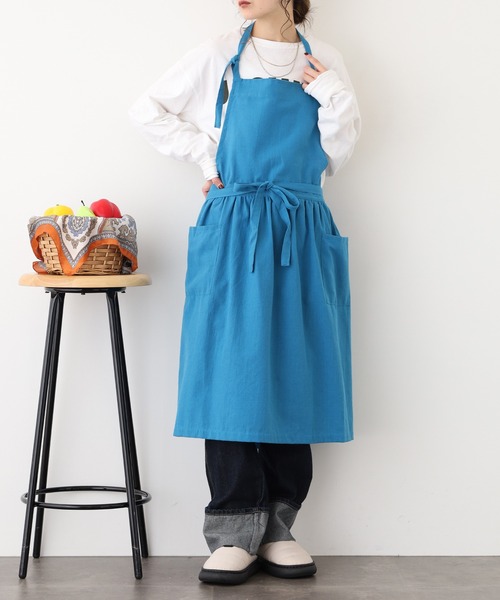 l'atelier Nuuit（アトリエ ヌイ） エプロン 綿麻ウエストギャザー