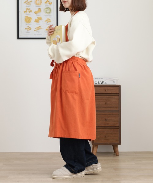 l'atelier Nuuit（アトリエ ヌイ） エプロン 綿麻ウエストギャザー