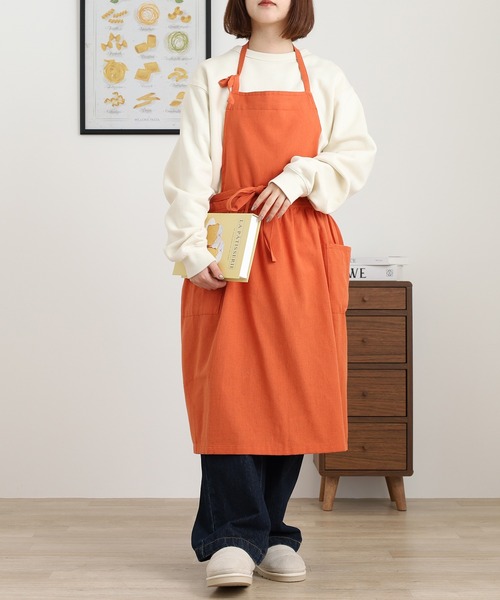 l'atelier Nuuit（アトリエ ヌイ） エプロン 綿麻ウエストギャザー