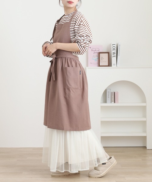 l'atelier Nuuit（アトリエ ヌイ） エプロン 綿麻ウエストギャザー