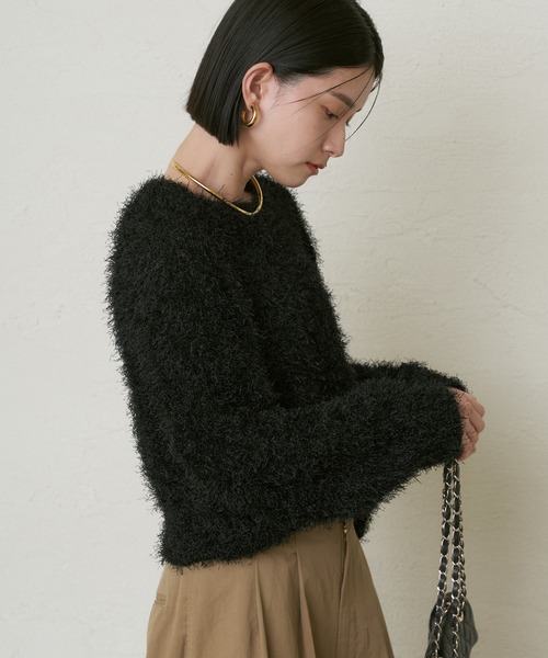 Loungedress（ラウンジドレス） 長袖ニット FREE ブルー レディース