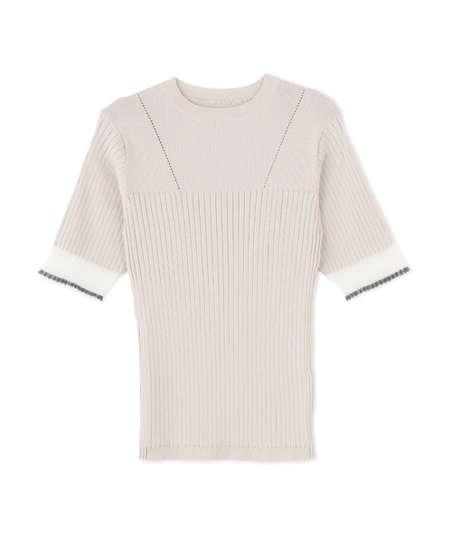 「N.（N. Natural Beauty Basic）」 半袖ニット MEDIUM オフホワイト レディース_画像2