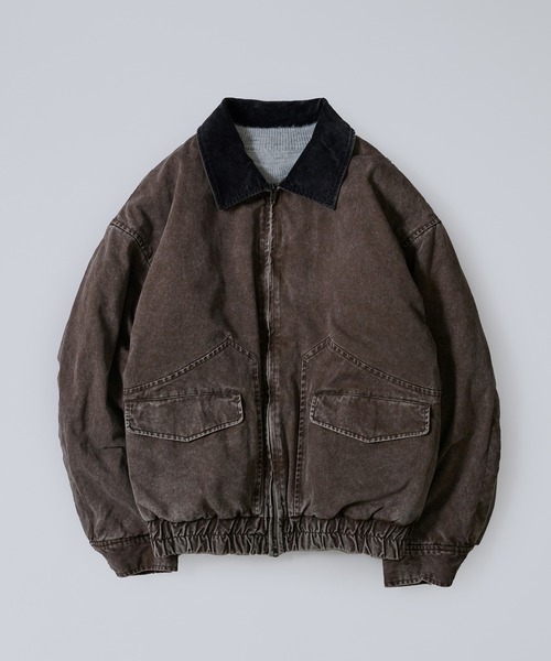ブルゾン アウター Corduroy Collar Tucked Duck Jacket