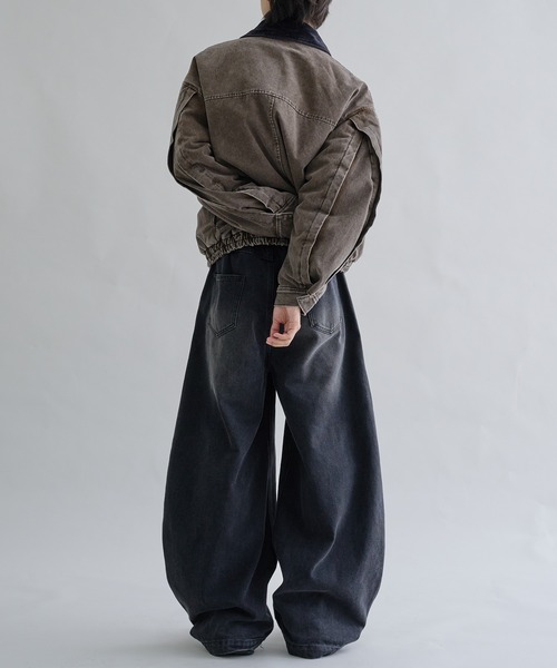 ブルゾン アウター Corduroy Collar Tucked Duck Jacket