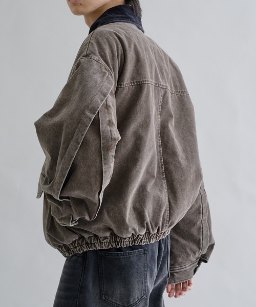 ブルゾン アウター Corduroy Collar Tucked Duck Jacket