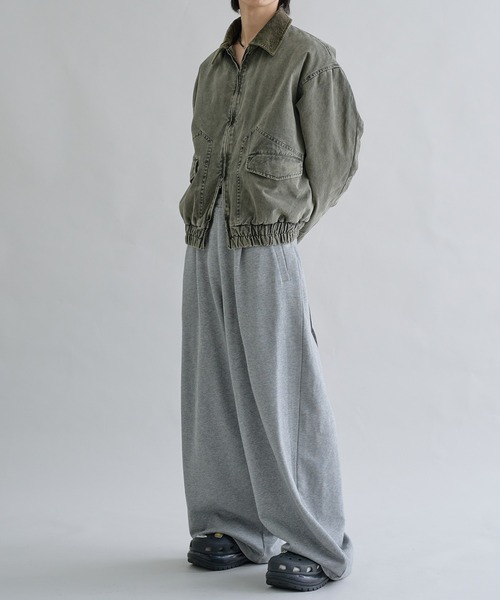 ブルゾン アウター Corduroy Collar Tucked Duck Jacket