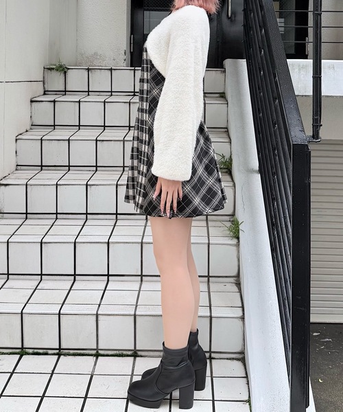 NOMAE（ノーマエ） ワンピース シャギーボレロミニチェックワンピース