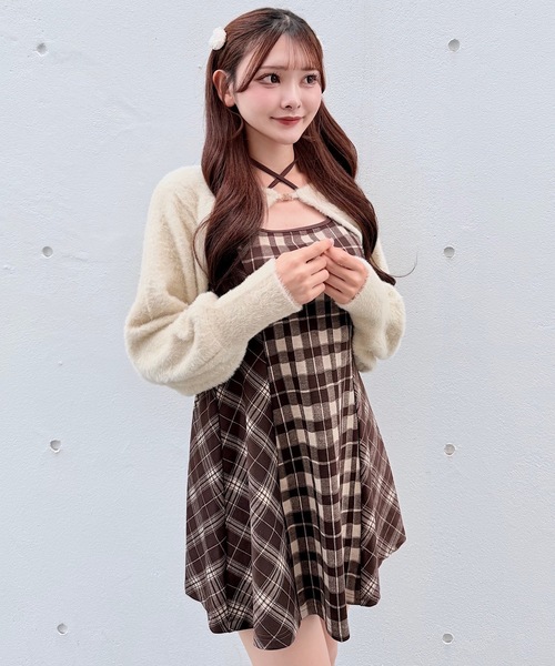 NOMAE シャギーボレロロングチェックワンピース IMG_4764.jpg?crop=center&