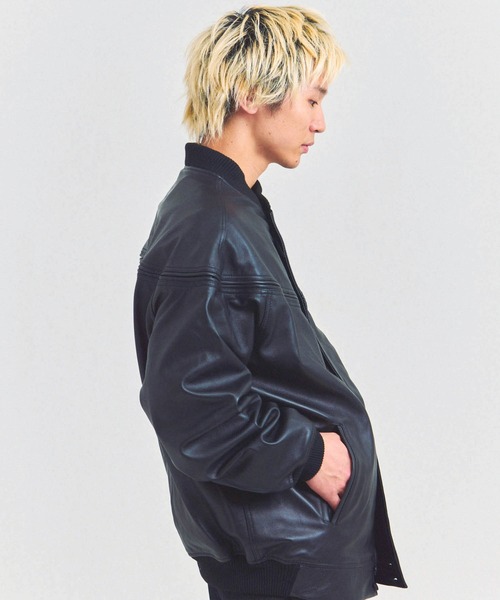 コート ジャケット Town craft leather derby jacket メンズ レディースの画像