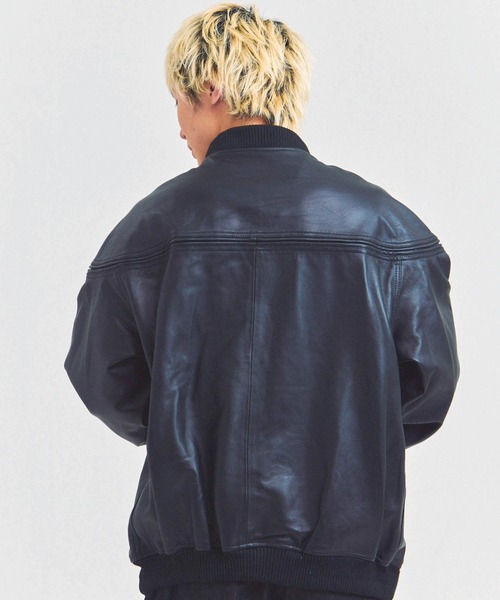 コート ジャケット Town craft leather derby jacket メンズ レディースの画像