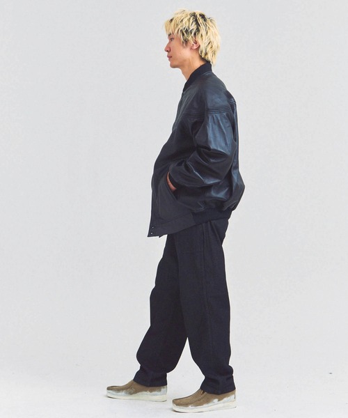 コート ジャケット Town craft leather derby jacket メンズ レディースの画像
