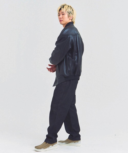 コート ジャケット Town craft leather derby jacket メンズ レディースの画像