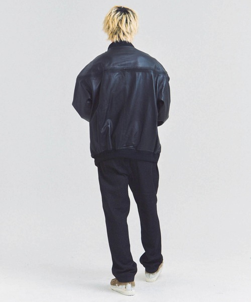 コート ジャケット Town craft leather derby jacket メンズ レディースの画像