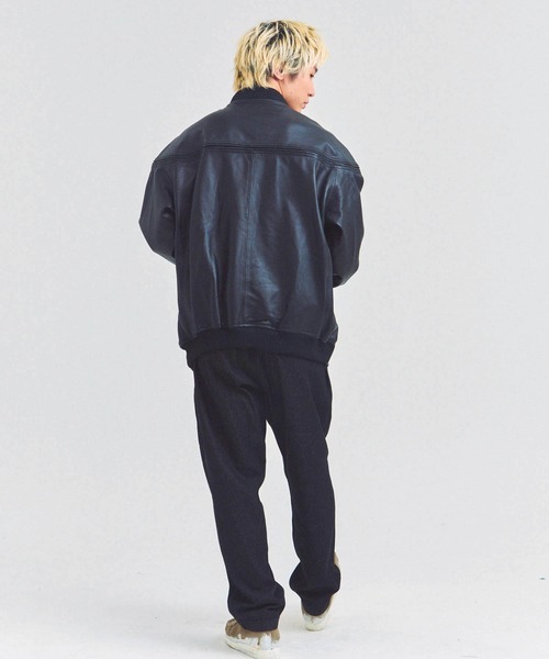 コート ジャケット Town craft leather derby jacket メンズ レディースの画像