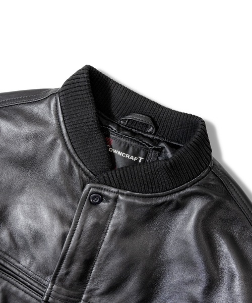 コート ジャケット Town craft leather derby jacket メンズ レディースの画像