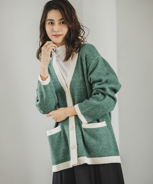 LEPSIM（レプシィム） ニットカーディガン FREE グリーン レディース