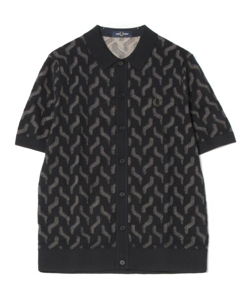 FREDPERRY フレッドペリー ブラック カーディガン ニット セーター FRED PERRY（フレッドペリー） ニット セーター 別注 ハイネック