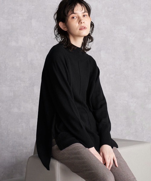 「la.f…」 長袖ニット 9号 ボルドー レディース_画像2
