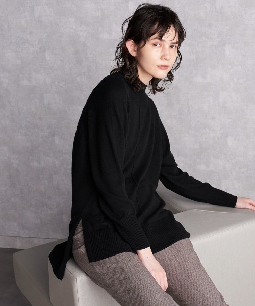 「la.f…」 長袖ニット 9号 ボルドー レディース_画像4